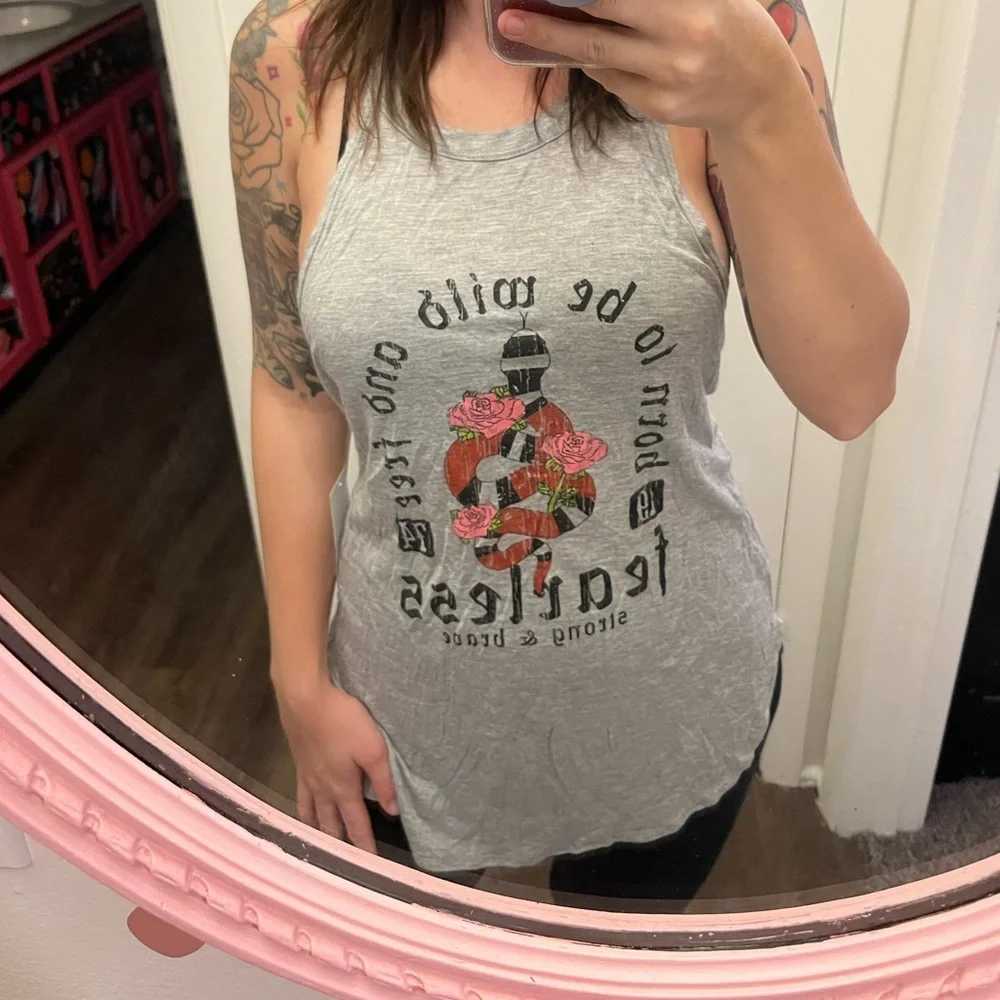 SNAKE AND ROSE TANK TOP - Picture 1 of 5
